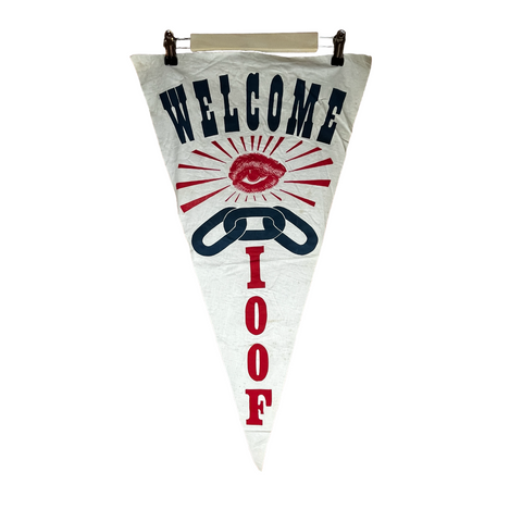 Vintage 1950s IOOF Independent Order of Odd Fellows Banner Triangle Pennant