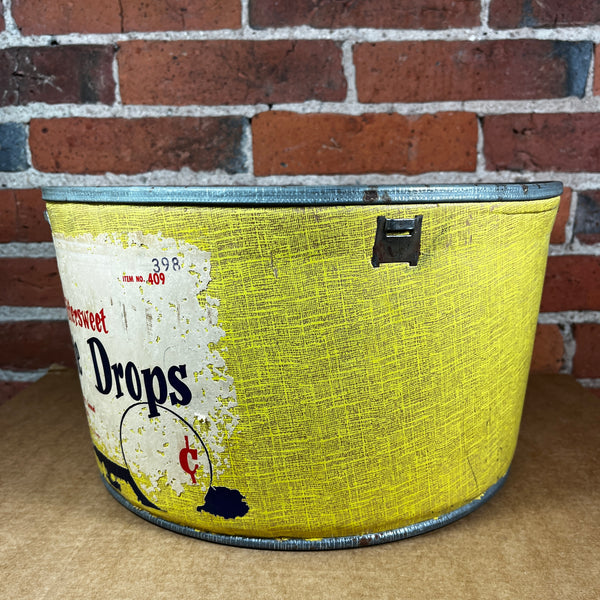 Spanglers Candy Cardboard Shipping Tub Vintage Advertising Chocolate Drops