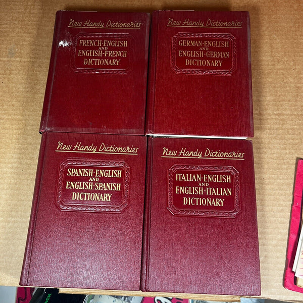 4 New Handy Dictionaries 1939 Foreign Languages Spanish French Italian German