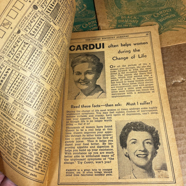 The Ladies Birthday Almanac -- 5 Issues -- 1959 - 1968 Chattanooga Medicine Co.