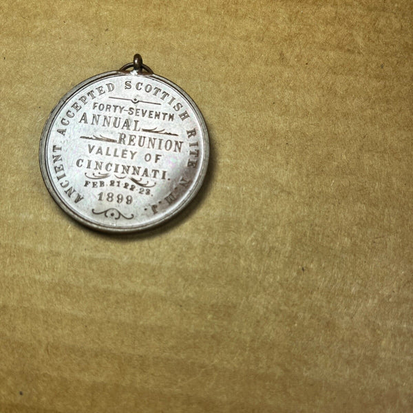 1899  Masonic Medal Bronze Enoch Carson Father of the Rite in Ohio Scottish Rite