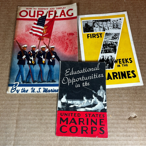 U.S. Marines 3 Vintage Booklets Recruiting USMC 1942 WWII Era