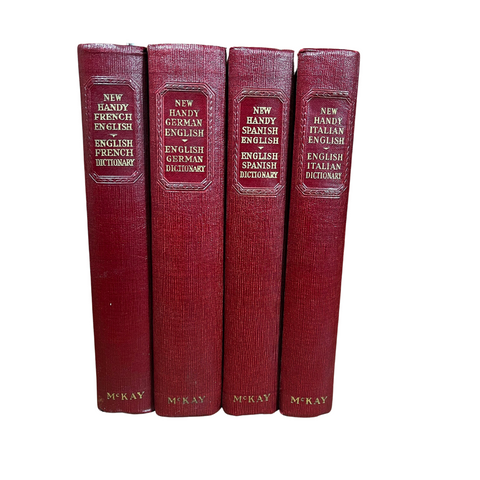 4 New Handy Dictionaries 1939 Foreign Languages Spanish French Italian German