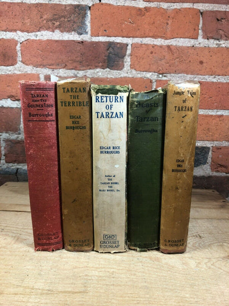 Tarzan Early Edition Books 1915-1923 Return / Beasts / Golden Lion etc. Lot of 5