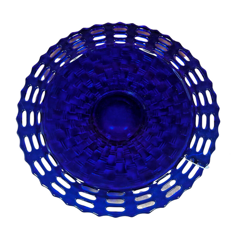 Fenton Cobalt Blue Plate Basketweave Open Edge 9" Diameter