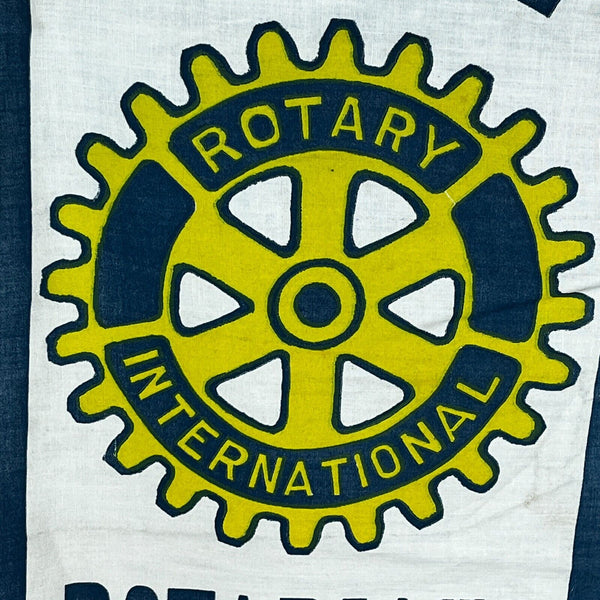 Vintage 1950s Rotary Club Banner Printed on Muslin Welcome Rotarians w/ Hanger