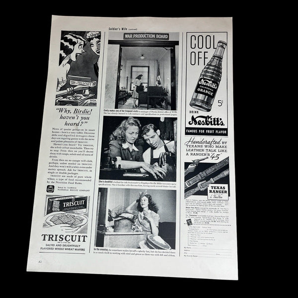 1942 Pullman Railroad Car Advertisement Life Magazine Black & White One Page