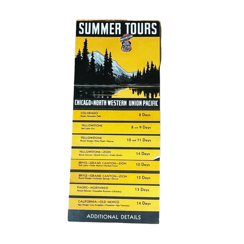 Chicago & North Western / Union Pacific RR Advertising Brochure Summer Tours