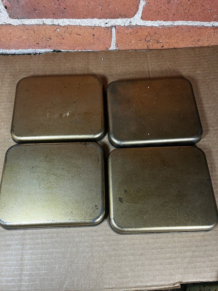 Cheinco Set of 4 Tin Canisters Coffee Tea Sugar Flour Recipes Vintage 1960s