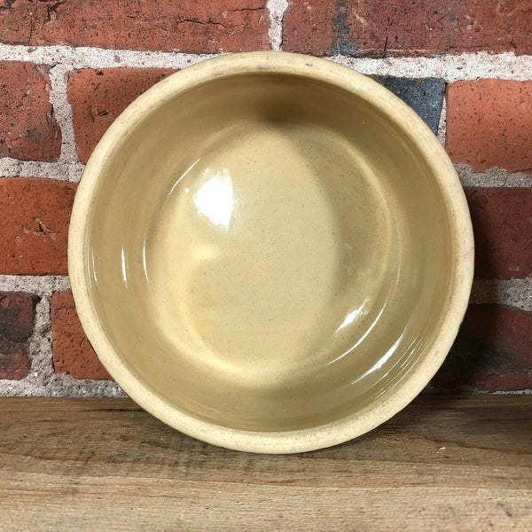 Spongeware Straight-Side Bowl White Brown Blue 7" x 3.25"