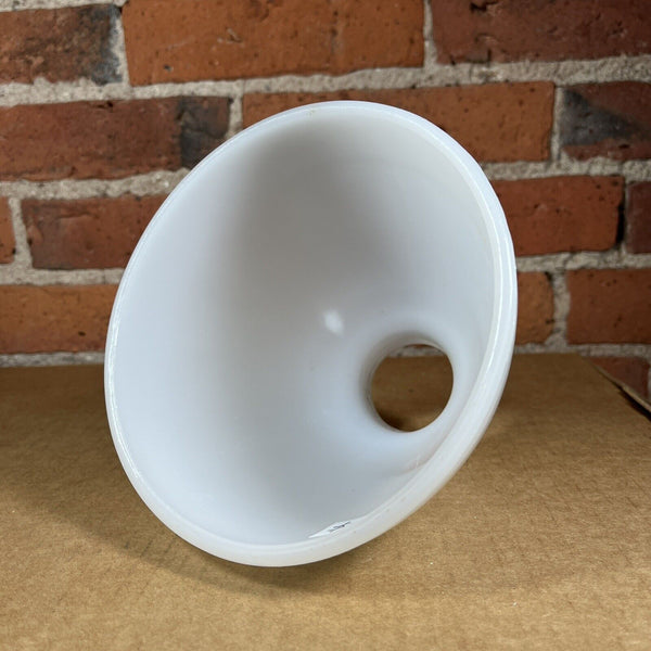 Vintage Milk Glass Lamp Shade Ribbed Pattern Cone Shape 5" Tall x 5.75" Diameter