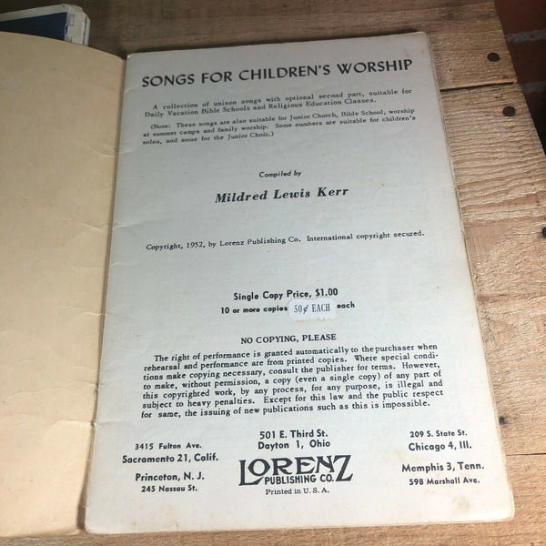 3 Vintage Song Books Men's/Women's Get-Together Songs Children's Worship Lorenz