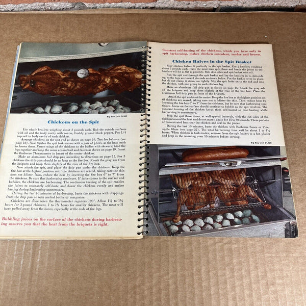 Big Boy Barbecue Book ~ Kingsford Chemical Co. Spiral Bound Cookbook 1956