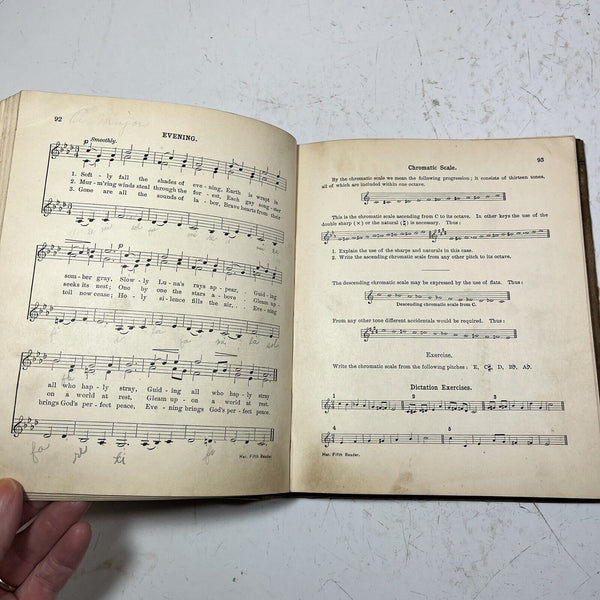 Music Reader No. 5 Antique Textbook 1904 Cincinnati Public Schools w/ Cover