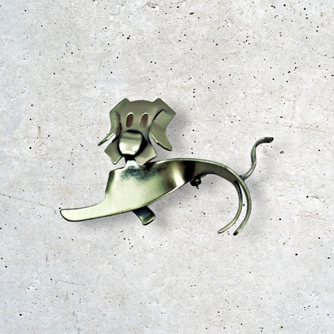 Beau Craft Sterling 3D Dog Brooch Pin Art Moderne