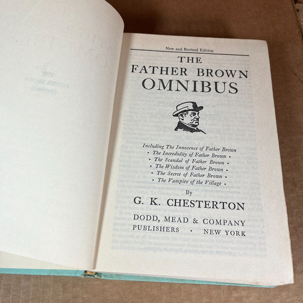 The Father Brown Omnibus ~ Vintage 1951 Hardback Short Stories British Mystery