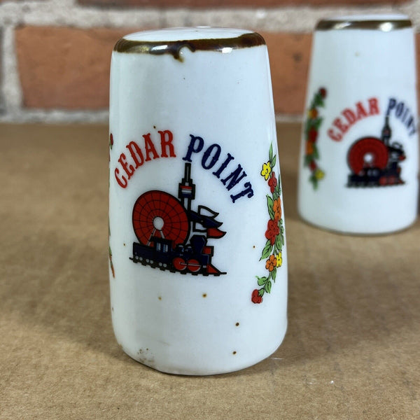 Cedar Point Amusement Park Souvenir Salt/Pepper and Mini Teapot Set 3 pc Vintage