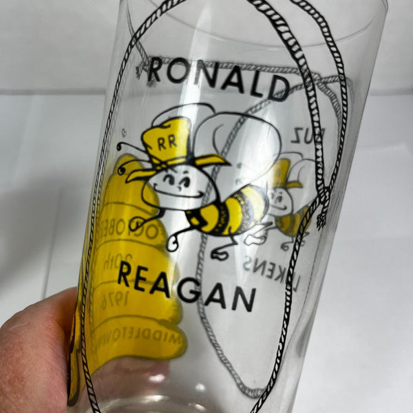 Ronald Reagan Buz Lukens 1976 Political Campaign 2 Glass Tumblers Middletown OH