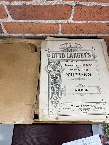Otto Langey's New and Revised Edition Violin Instruction Book Antique 1891