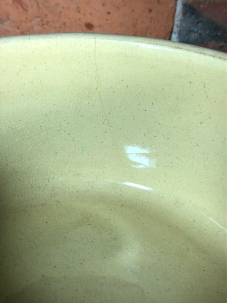 Spongeware Straight-Side Bowl White Brown Blue 7" x 3.25"