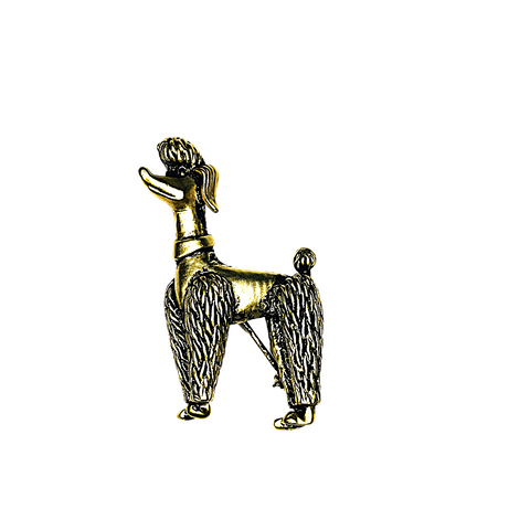 Vintage Gold Tone Poodle Dog Brooch