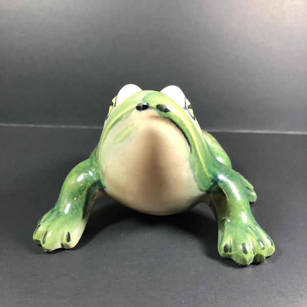 Vintage Ceramic Frog 6" long for Garden or House Decor Unmarked