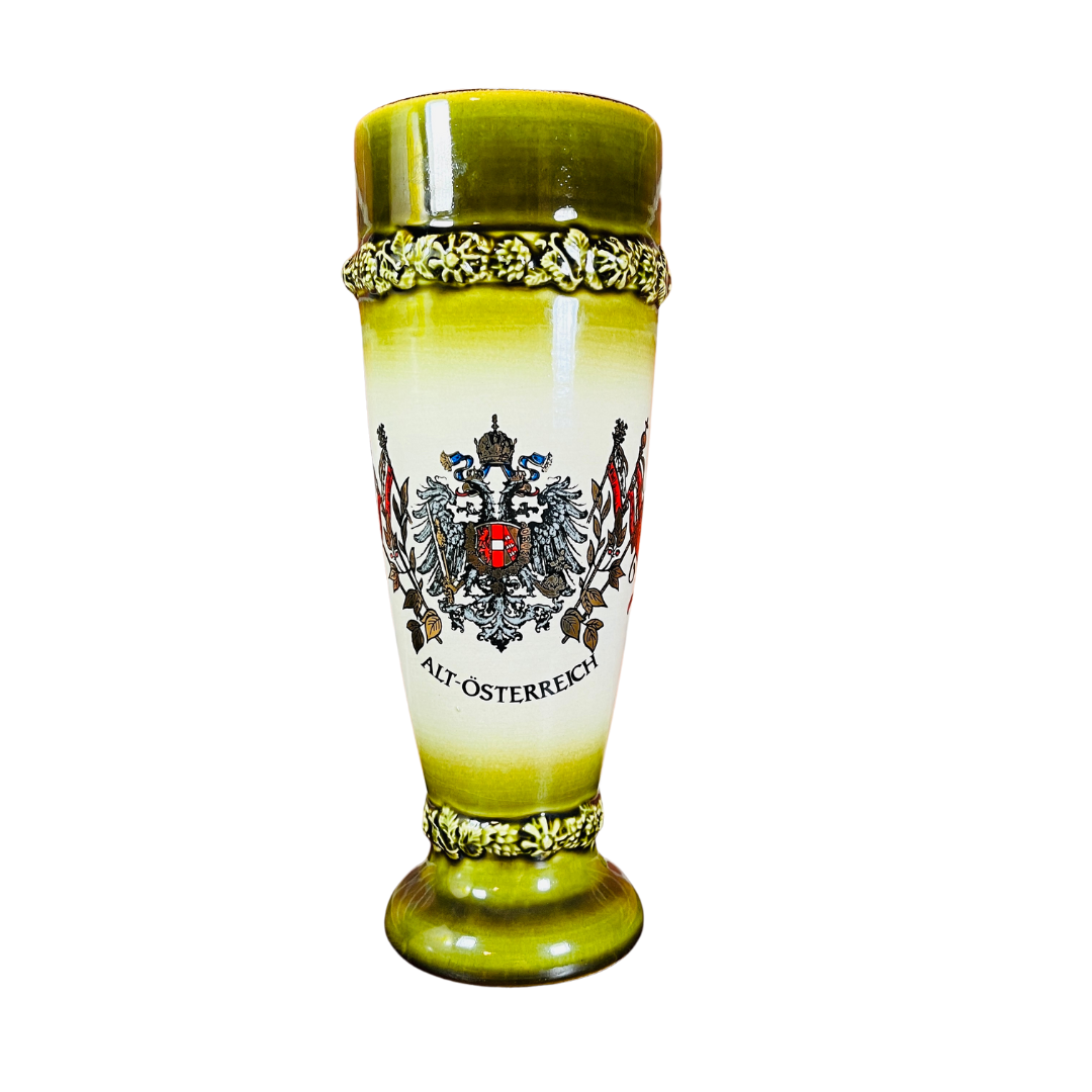 Vintage Pottery / Ceramic Alt-Osterreich Austria Pilsner Beer Mug Green / White