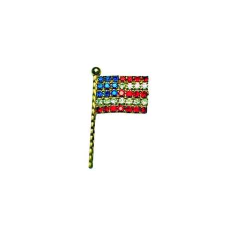 Vintage Rhinestone American U.S. Flag Pin